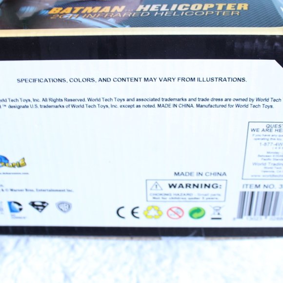 World Tech Toys 2013 Batman The Dark Knight 2Ch Infrared Helicopter NIB - Picture 7 of 7